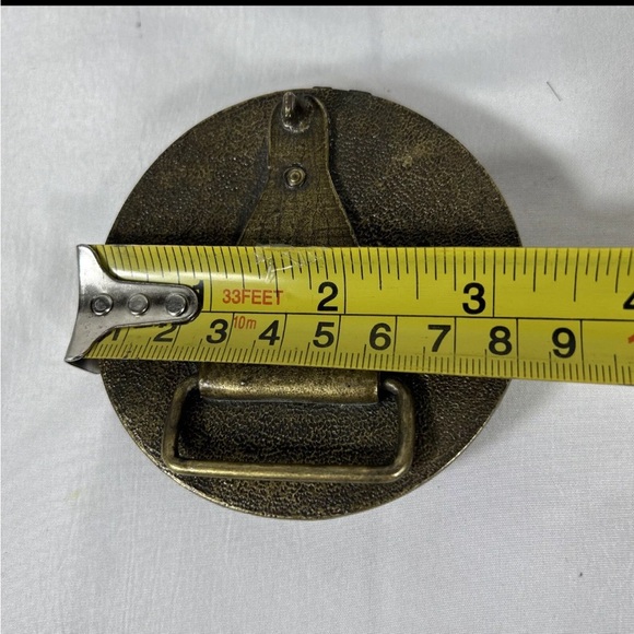 TURQUOISE CHIPS BELT BUCKLE Stunning BOHO Western Browns/Rust/Turquoise FALL - Picture 4 of 7